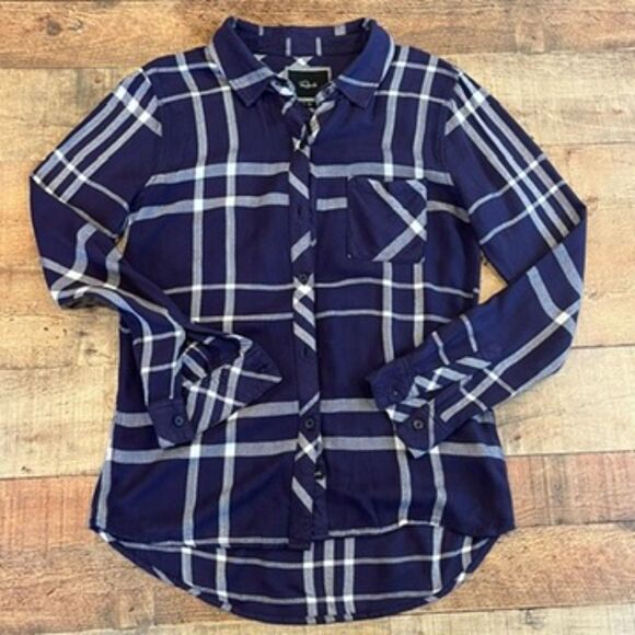 Rails Purple White Plaid Button Front Shirt Women's XS - Picture 5 of 7